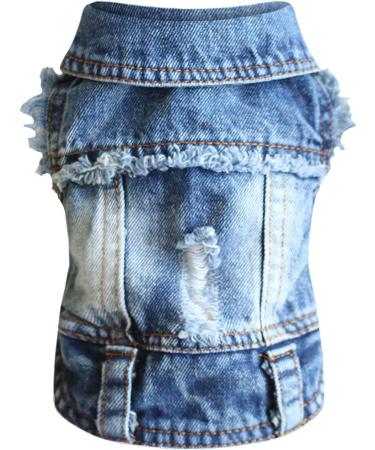 Stylish Dog Denim Jacket Vest for Small & Medium Pets | Pet Fashion Summer T-Shirt & Sweater - Buy Online on GoSupps.com
