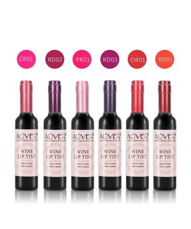 Wine Lip Tint Set - Long Lasting & Waterproof Formula in 6 Colors | Matte Lip Gloss Stain for Moisturizing & Non-Smudge Makeup - Buy Online on GoSupps.com