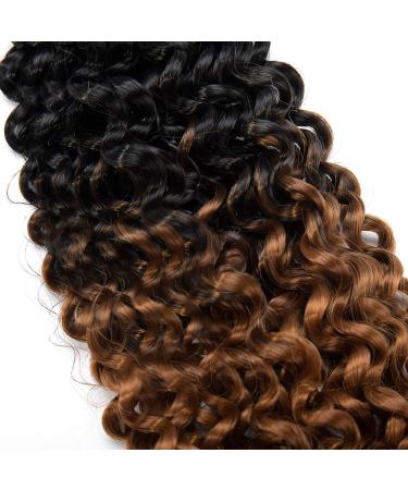 14 Inch Crochet Braids Water Wave Hairpieces Synthetic Wavy 100g Ombre Braiding Hair Weave Crochet Hair Extensions For Women - Black to Red Brown - Buy Online on GoSupps.com