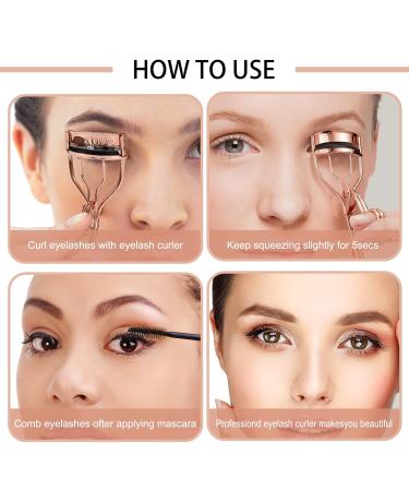 Buy Stylish Eyelash Curlers - Easy Grip Handle & 2 Extra Silicone Pads | Golden Design for Perfect Lashes - Buy Online on GoSupps.com