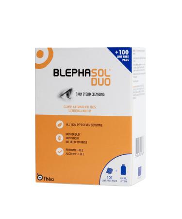 Blephasol Duo 100 ml Micellar Eyelid Cleansing Lotion with 100 Lint-Free Pads | Effective and Gentle Cleansing for Make-Up Removal Inflamed and Sensitive Eyelids | Soap & Alcohol-Free