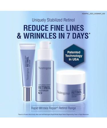 Neutrogena Rapid Wrinkle Repair Retinol Regenerating Face Cream & Hyaluronic Acid Anti Wrinkle Face Moisturizer  Neck Cream  with Hyaluronic Acid & Retinol  1.7 oz (Pack of 3) - Buy Online on GoSupps.com