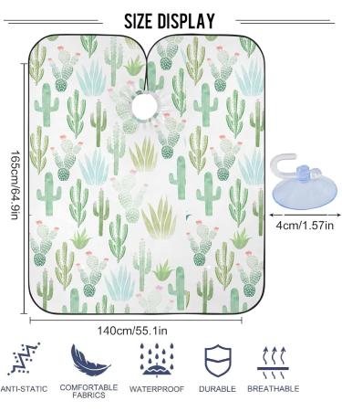 visesunny Barber Cape Green Cactus Polyester Hair Cutting Salon Cape Apron Anti-Static Haircut Water-Resistant Shaving Cloth Beard Shaving Bib Hairdressing Cape Multi Large - Buy Online on GoSupps.com