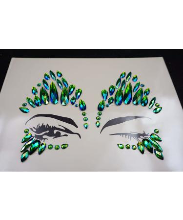 Halloween Christmas Festival Face Jewels Rhinestone Stickers (Green AB/SV-01) - Buy Online on GoSupps.com