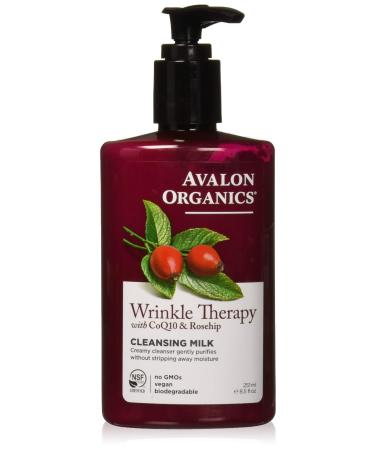 Avalon Organics Wrinkle Therapy CoQ10 Cleansing Milk 8.50 oz (Pack of 3)