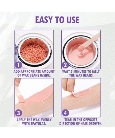 Waxing Kit with Hard Wax Beans - Painless Hair Removal for Women Men - At Home Waxing Kit for Sensitive Skin - Includes Wax Warmer and Applicator Sticks - Eyebrow, Armpit, Bikini, Brazilian - Buy Online on GoSupps.com