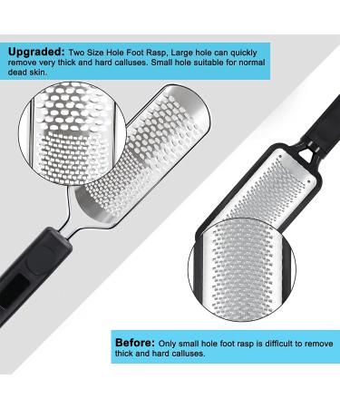 2PCS Stainless Steel Foot File Callus Remover and Scrubber Set - Dual Size Rasp for Dead Skin Removal - Pedicure Tools for Soft Feet - Washable and Reusable - Buy Online on GoSupps.com
