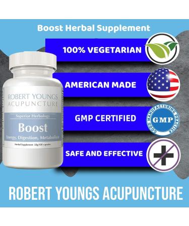 Boost - Fast Acting Herbal Energy & Metabolism | Natural Caffeine-Free Energy Supplement (100 Capsules) for Men & Women | Enhance Stomach Power & Metabolism - Buy Online on GoSupps.com