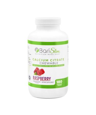 BariSlim Bariatric Calcium Citrate with Magnesium and Vitamin D Tabs - 500 mg of Calcium Citrate Per Serving - Formulated for Patients After Weight Loss Surgery | Raspberry (90 Servings)