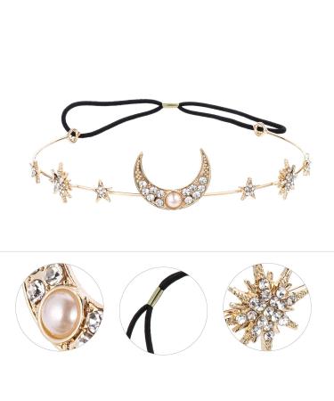 FRCOLOR Moon Stars Hairband Set | Gold Tiaras Headband | Wedding Hair Accessories for Women - 2pcs - Buy Online on GoSupps.com