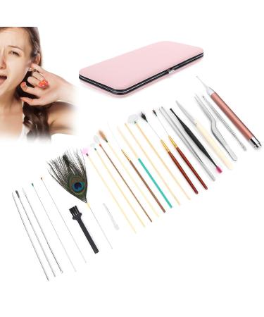23-Piece Cherry Powder Ear Wax Removal Tool Set for Ear Care - Double Ended Spiral Ear Pick & Scoop Spoon Included - Buy Online on GoSupps.com