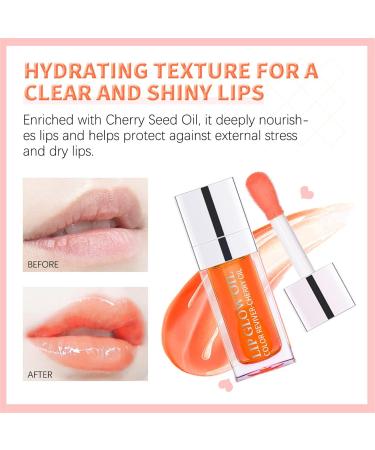 Fujiuia Glossy Lip Gloss Tinted Lip Oil - Moisturizing Liquid Lipstick for Women - 0.20 Fl Oz - Buy Online on GoSupps.com