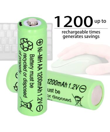 Ni-MH Rechargeable AA Batteries 1.2V 1200mAh - High Capacity for Solar Lights Mouse & Keyboard (Pack of 12 - Buy Online on GoSupps.com
