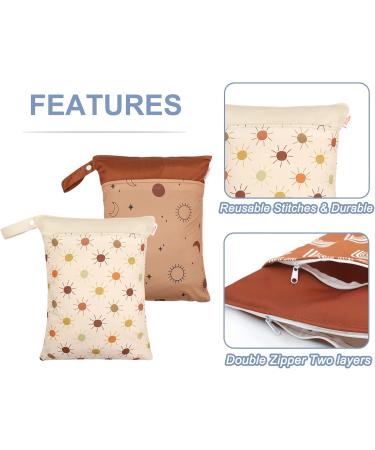 Seaur Wetbag Baby & Kinder Waterproof Nappy Pocket | 2 Pcs 30x40cm | Reusable Zip Wet Bag for Diaper Beach Pool & Gym - Buy Online on GoSupps.com