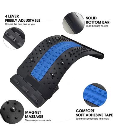 Spine Deck Back Stretcher for Lower Back - 4-Level Back Cracker in Black/Blue - Buy Online on GoSupps.com