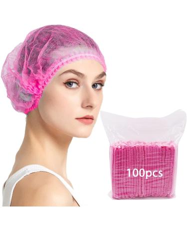 Abnaok Non Woven Shower Caps  100 PCS Elastic Caps for Food Industries Home & Kitchen Use  Hotels  Restaurant and Hair Salon