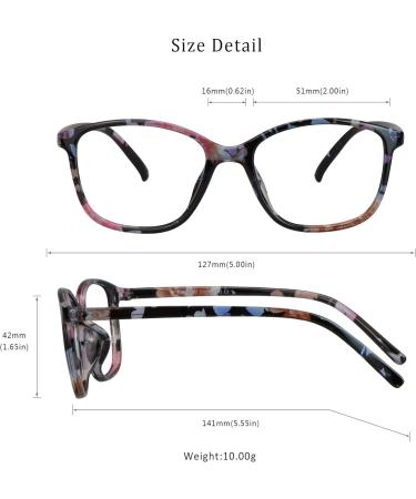 LifeArt Blue Light Blocking Glasses for Women | Anti Eyestrain Anti Glare Floral Design | 1.75 Magnification | Perfect for Computers Gaming & TV - Buy Online on GoSupps.com