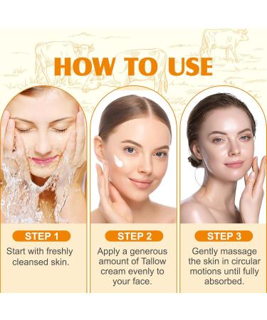 jingjingyoutiaomaoyi Beef Tallow cream beef tallow cream skincare 100 grass fed pure beef tallow organic with honey natural moisturizer for face body deep hydration hipped tallow 60g - Buy Online on GoSupps.com