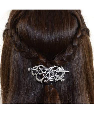FRCOLOR Celtic Knot Hair Clip - Silver Retro Viking Hairpin for Women & Girls | Stylish Hair Accessories - Buy Online on GoSupps.com