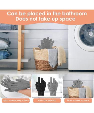 Wllhyf Peeling Gloves - 2 Pairs Double-Sided Shower & Scrub Accessories for Dead Skin Removal | Black & Gray Spa Massage Essential - Buy Online on GoSupps.com