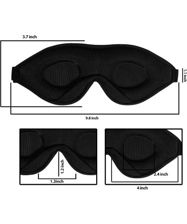 Luxury Sleep Eye Mask for Men & Women - Black Concave Molded Night Sleep Mask - Comfortable Cover for Travel, Yoga, Nap - 3D Contoured Cup Sleeping Mask & Blindfold - Buy Online on GoSupps.com