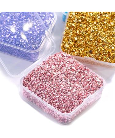 DIY Manicure Sparkly Irregular Mirror Nail Foils Luxury Nail Sequins Nail Glitter Flakes(rose red) - Buy Online on GoSupps.com