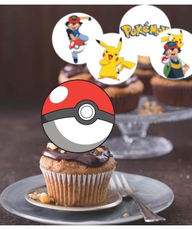 Pre-Cut Pokemon 1B Edible Stand up Wafer Paper Cupcake Toppers Cake Decorations Birthday Party (24) - Buy Online on GoSupps.com