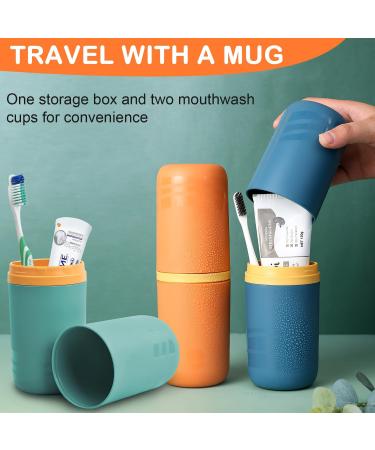 Esteopt Travel Toothbrush Holders Pack of 3 Toothpaste Storage Boxes for Camping Hiking Business Trips Home - Green Blue Orange - Buy Online on GoSupps.com