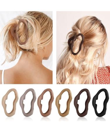 6PCS Large Jumbo Hair Claw Clips for Thick and Thin Hair | Strong Hold Matte Jaw Clips for Women | Non-Slip Neutral Design in Brown Color - Buy Online on GoSupps.com
