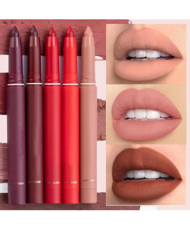 Lip Liner Creamy Nude Lip Liner and Lipstick Set Super Pigmented 2-In-1 Matte Lip Liners Lip Crayon Pen Built-in Sharpener Waterproof Non-fading Long Lasting Lip Stick & Lipliner Pencil for Women - Buy Online on GoSupps.com