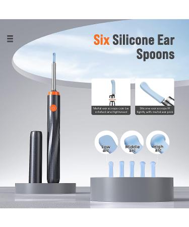 Ear Cleaner with Camera and Light | Ear Wax Removal Kit with 8 Pcs Ear Set | Otoscope for iPad, iPhone, Android | Black - Buy Online on GoSupps.com