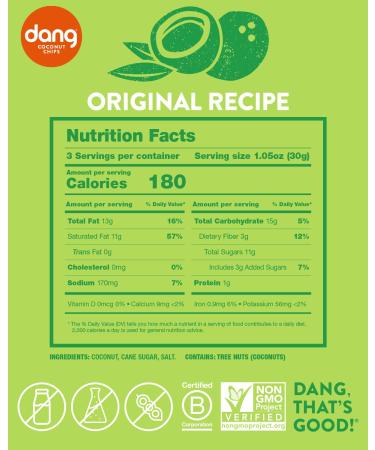Dang Coconut Chips 3.17 oz | Crunchy, Healthy Snack | Buy Online - Buy Online on GoSupps.com