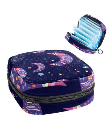 Women's bonds storage pockets Stillpad holder moon pattern portable period kit bag feminine product bag for women girls color4