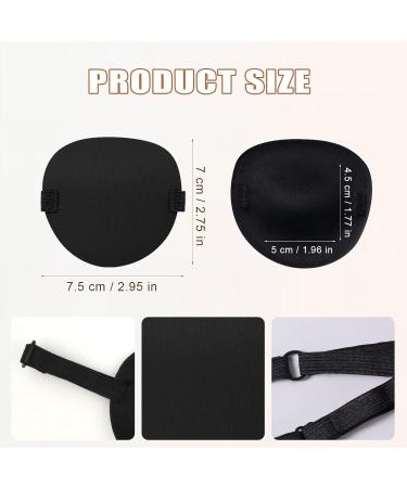 Adjustable Medical Eye Patches for Adults & Kids - 2pcs Comfortable 3D Groove Design for Surgery Recovery (Black Blue - Buy Online on GoSupps.com