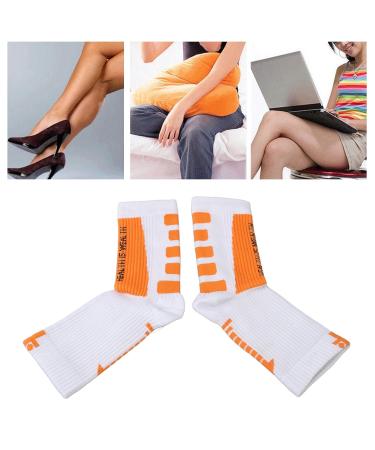 Buy Foot Sleeve for Flexible Movement - Compression Sports Heel Socks (White & Orange) - International Shipping Available - Buy Online on GoSupps.com