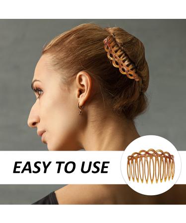 8 Pieces of Women's Hair Combs Plastic Insert Comb Bangs Comb 29-Tooth Disc Hair Comb 7-Tooth Disc Hair Comb 11-Tooth Figure Eight-Shaped Insert Comb (Brown) - Buy Online on GoSupps.com