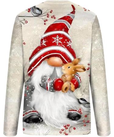 Yihaojia Christmas Sweatshirt Women Oversized Crewneck Ugly Shirt Funny Xmas Gnome Long Sleeve Pullover Loose Comfy Tops Beige Small - Buy Online on GoSupps.com