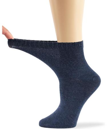 7BIGSTARS KINGDOM Women's Ankle Bamboo Diabetic Socks 4 Pack - Black/Grey/Blue/Beige - Size 5-9 - Soft & Comfortable - Buy Online on GoSupps.com