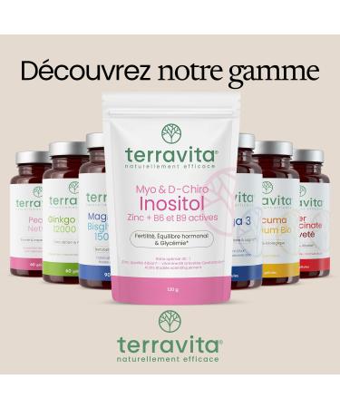 Myo-Inositol + D-Chiro-Inositol | Avec Zinc Bisglycinate B6 et Acide Folique B9 Quatrefolic | SOPK Soutien Hormonal et M tabolique | Ratio Optimal 40:1 | 120 Grammes Poudre Go t Neutre | Terravita - Buy Online on GoSupps.com