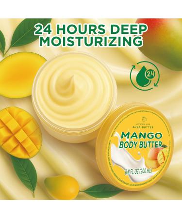 Mango Body Butter Shea Body Butter for Women Dry Skin Natural Mango Lotion for Body Care Smell Good-6.8 floz(200ml) Mango 7.05 Ounce (Pack of 1) - Buy Online on GoSupps.com