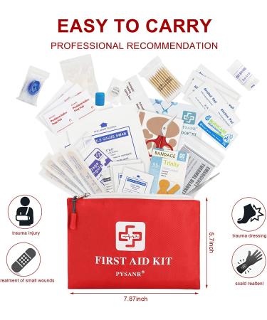 PYSANR 150 Piece Small First Aid Kit with Foil Blanket & Scissors - Compact Emergency Bag for Home, Camping, Travel & More - Buy Online on GoSupps.com