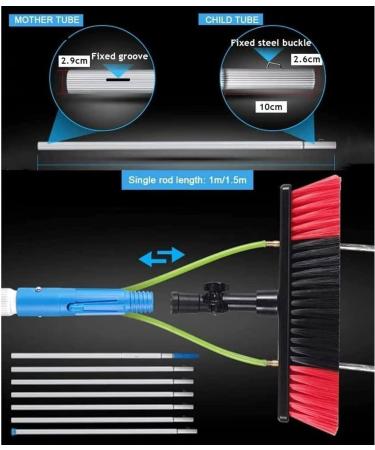 photovoltaic cleaner window cleaning pole Window Cleaning Pole Water Fed Telescopic Extended Extension Conservatory Hose Fed Brush Kit 30cm Brush Head 10m Rod - Buy Online on GoSupps.com