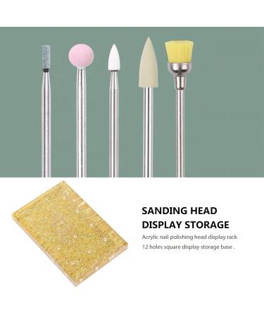 Beaupretty Acrylic Nail Drill Holder - 12-Hole Manicure Tool Organizer for Salon & Home Use | Golden 9x6 cm - Buy Online on GoSupps.com