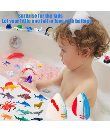 Shark Bath Bombs for Kids - Surprise SEA Animals Inside | Natural Safe & Colorful Organic Bubble Bath Gift Set for Girls & Boys - Buy Online on GoSupps.com