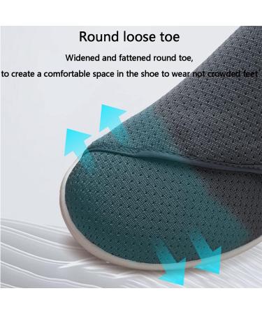 SDEQA Adjustable Diabetic Walking Shoes Memory Foam Extra Wide Swollen Sneakers for Elderly - Size 10F - Buy Online on GoSupps.com