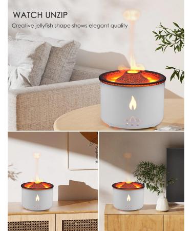 SEAAN Volcano Humidifier: Jellyfish Mist Flame Diffuser - 360ml for Bedroom, Home & Office | Pulsating & Continuous Modes - Buy Online on GoSupps.com