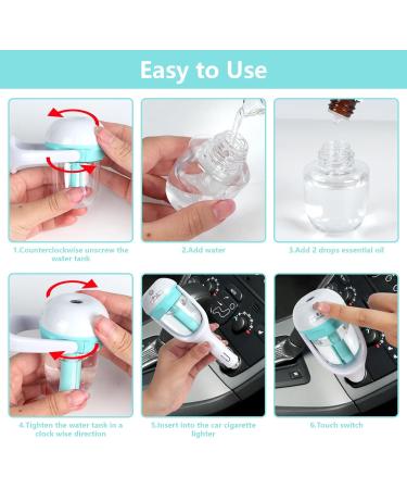 XSUPER Car Humidifier Aromatherapy Essential Oil Diffuser Portable Mini Purifier Aroma Freshener Diffuser with 180 Degree Rotation 12V 1.5W Personal Car Purifier Humidifier (Blue) - Buy Online on GoSupps.com