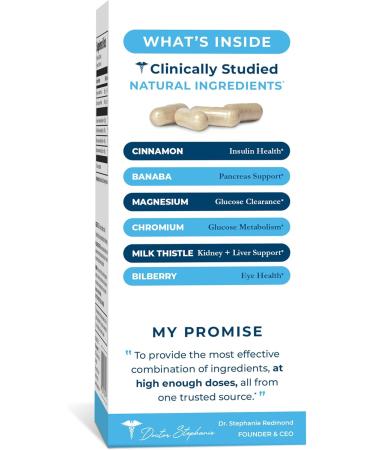 Blood Sugar 24 Hour - 6 in 1 Formula with Cinnamon Banaba Chromium Milk Thistle & More - Once Daily Supplement 60 Count (Pack of 1) - Buy Online on GoSupps.com