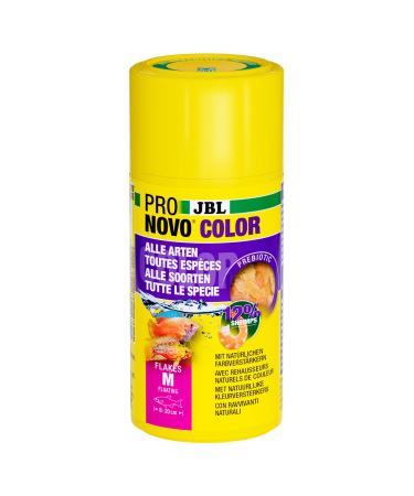 JBL pronovo color flakes color feed flakes for all aquarium fish of 8-20 cm fish feed flakes size M 100 ml 18 g (1 Pack) Pronovo Color flakes