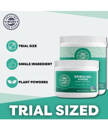 Vimergy Natural Spirulina Powder Trial Size - 45 Servings | Super Greens Superfood for Smoothies & Juices - Non-GMO, Gluten-Free, Vegan & Paleo | 135g (4.76 oz) - Buy Online on GoSupps.com